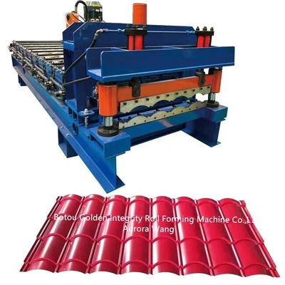 Metal Roof Glazed Tile Roll Forming Machine With 13 Roller Station